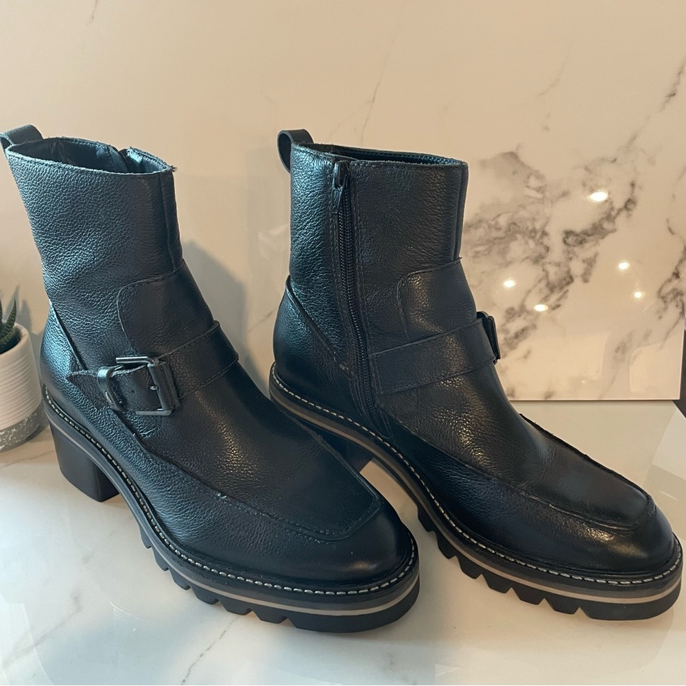 Black Leather Ankle Boots